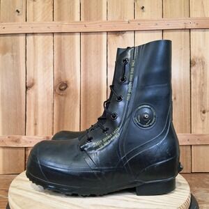 Vintage Bata US Military Mickey Mouse Rubber Boots Mens 8N Black Cold Weather